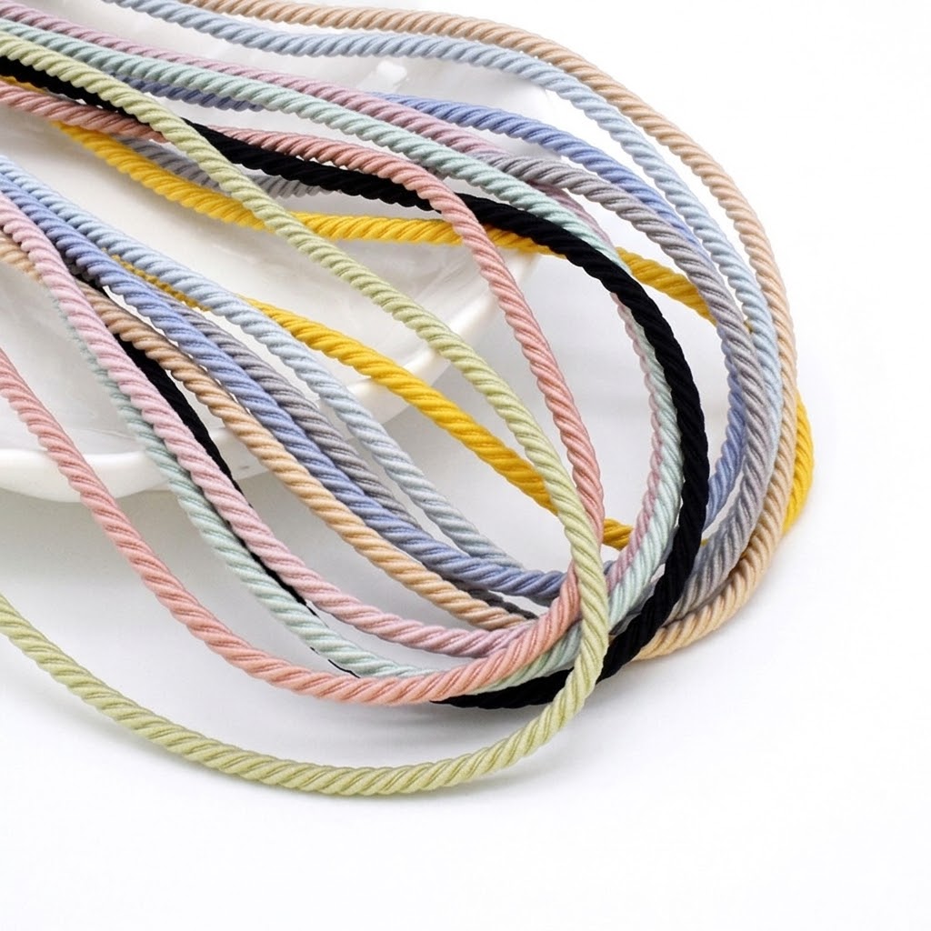Art And Craft Hair - 5M/Lot 2.5mm Elastik Halat Örgülü Elastik