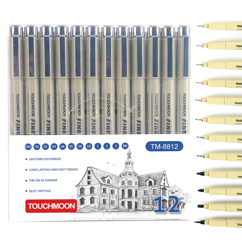 Copic Marker Sketch - 12 İpucu Pigment Astar Mikron Mürekkep
