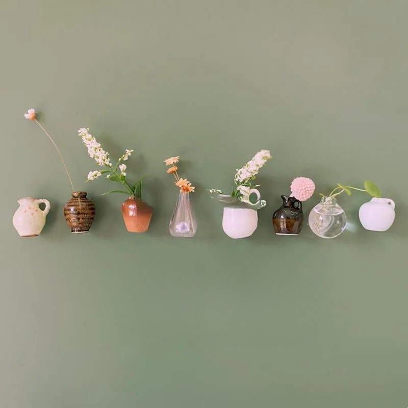 Art Craft Magnet - Yaratıcı Sevimli MİNİ Cam Vazo Bitki