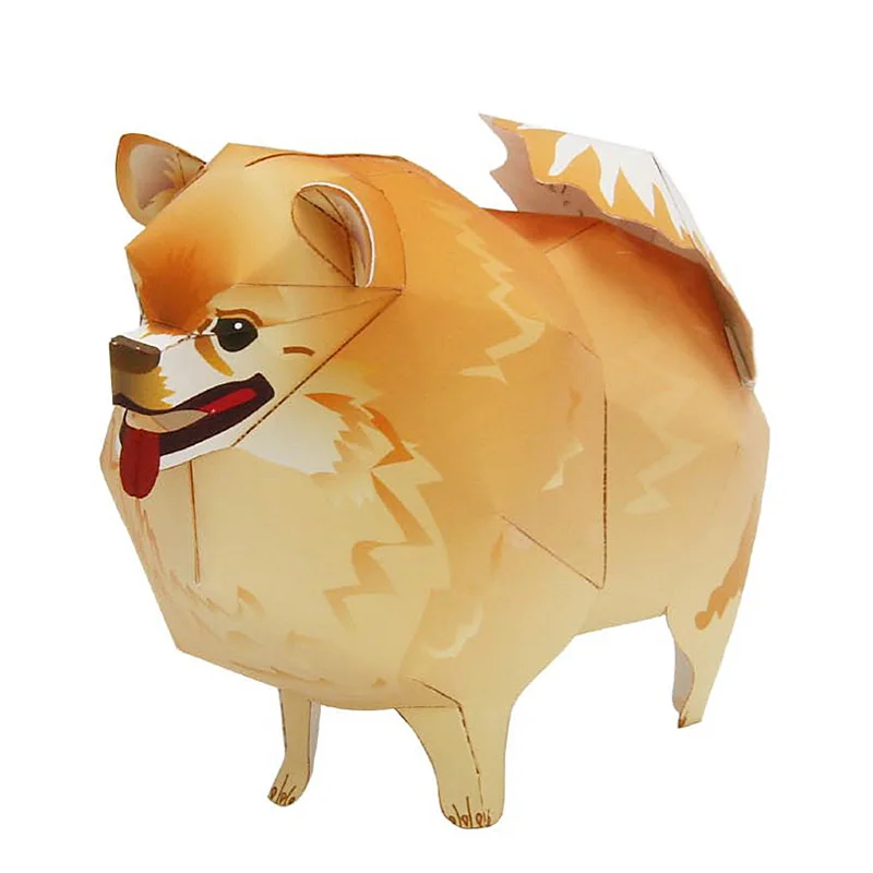 Art Craft With Cardboard - Pomeranian Köpek Katlanır Origami Sanat Mini