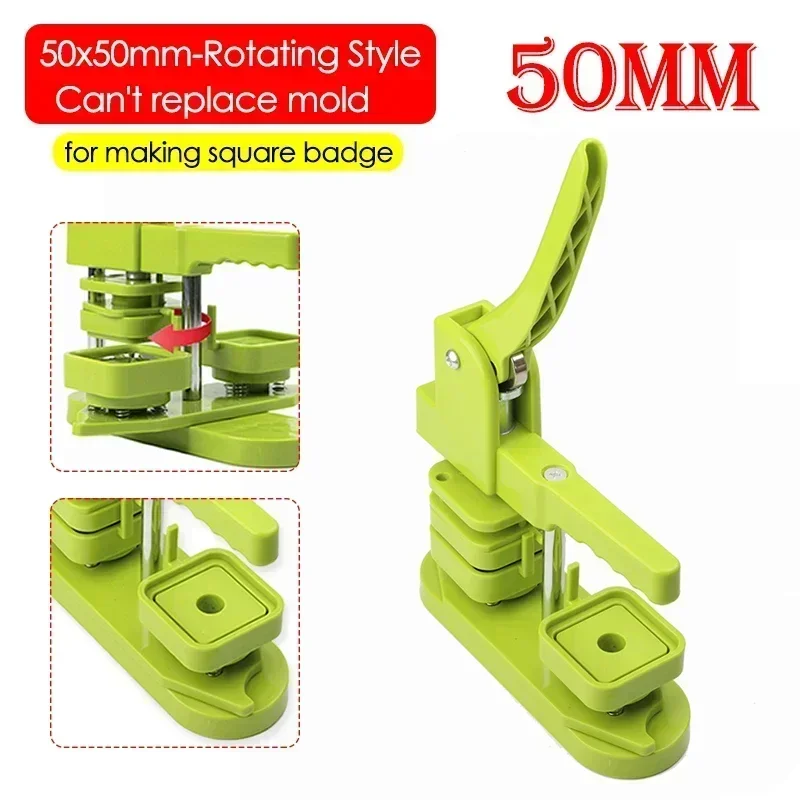 Art Craft Magnet - 50mm Yeşil Döner Stil Kare Rozet