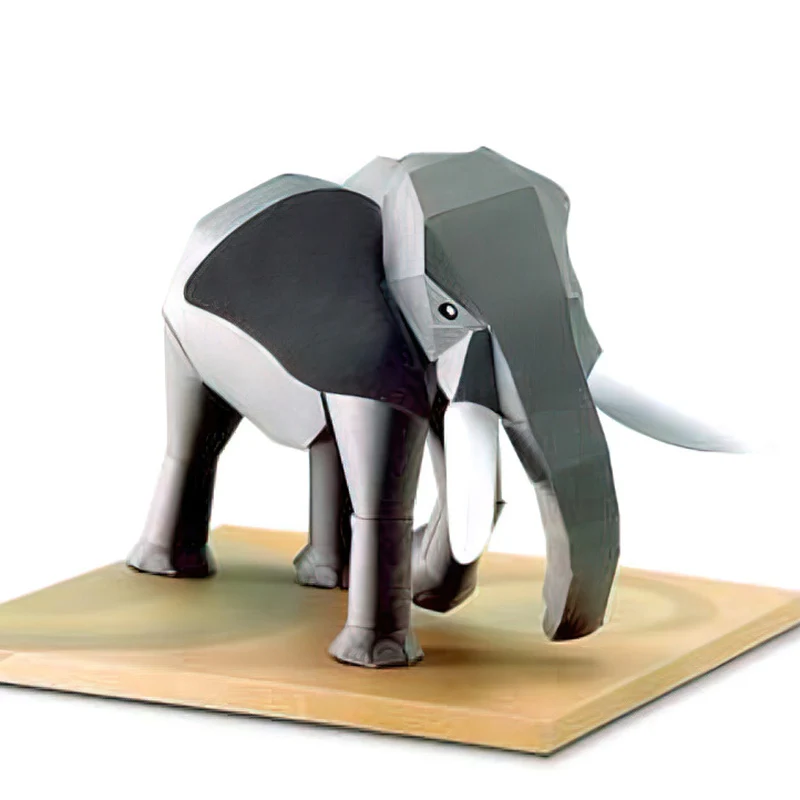Art Craft With Cardboard - Afrika Fil Origami Sanat Mini 3D