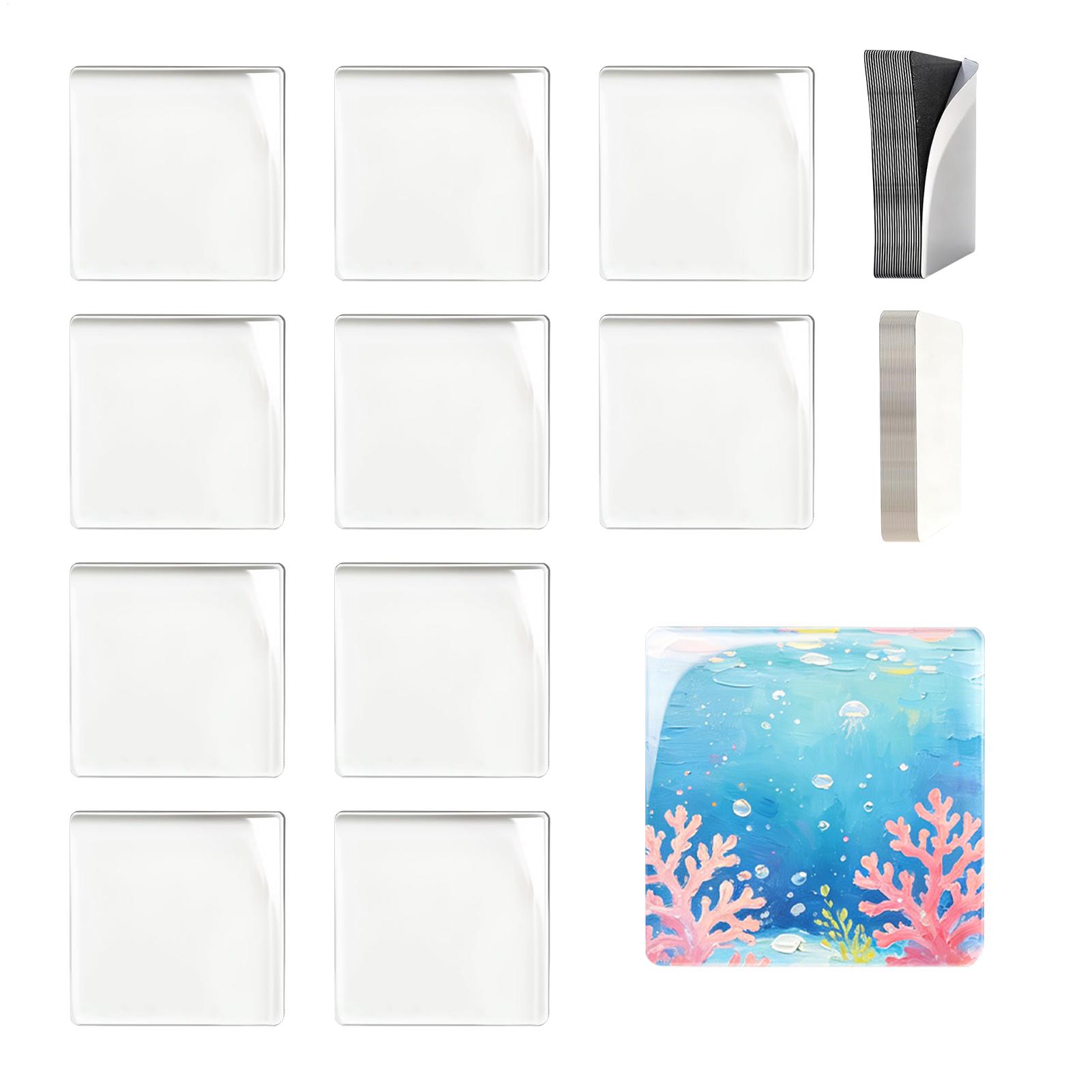 Art Craft Magnet - Kare Akrilik DIY Buzdolabı Mıknatısları 10'lu