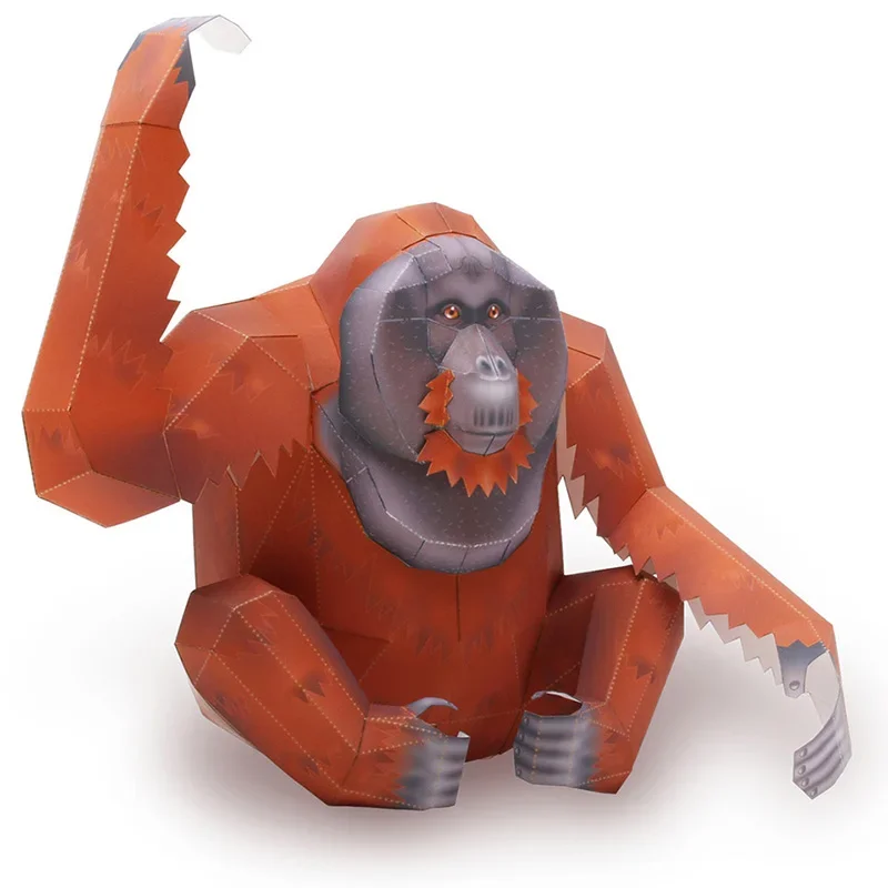 Art Craft With Cardboard - Orangutan Goril Origami Sanatı Katlama Mini