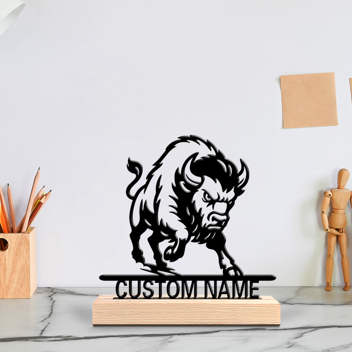 Art Craft Lion - 1 adet Minimalist aslan Özelleştirilebilir Metin