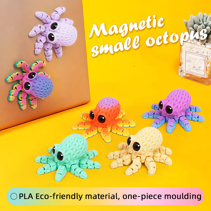 Art Craft Magnet - Sevimli 3D Baskılı Ahtapot Buzdolabı Mıknatısı
