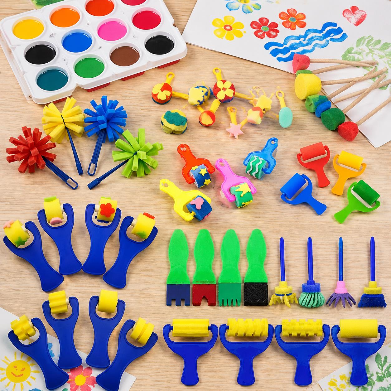 Art And Craft Studio - Toplu Boyama Süngeri ve Fırça Seti