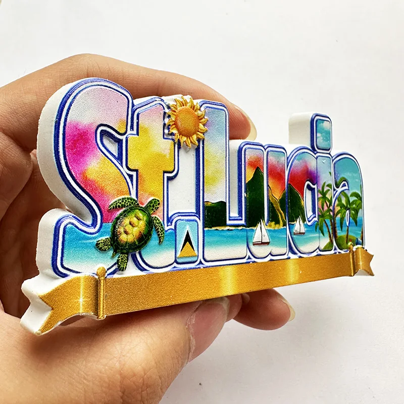 St. Lucia West Indies, Plaj 3D - Art Craft Magnet incelemesi ve fiyatı