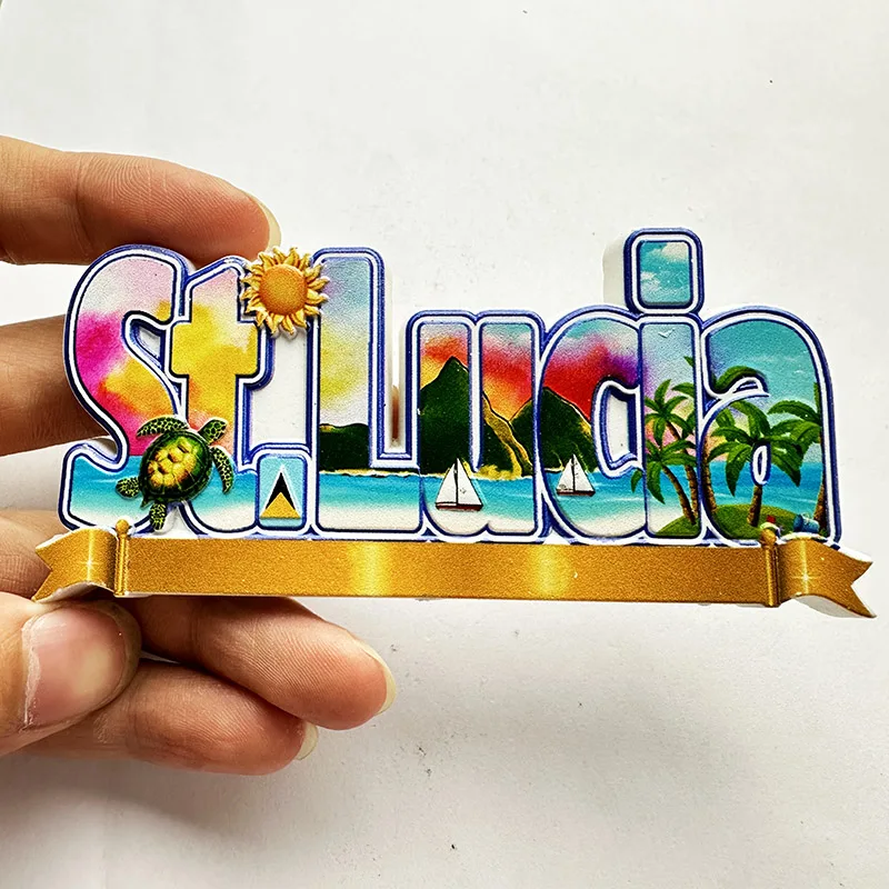St. Lucia West Indies, Plaj 3D - Art Craft Magnet incelemesi ve fiyatı
