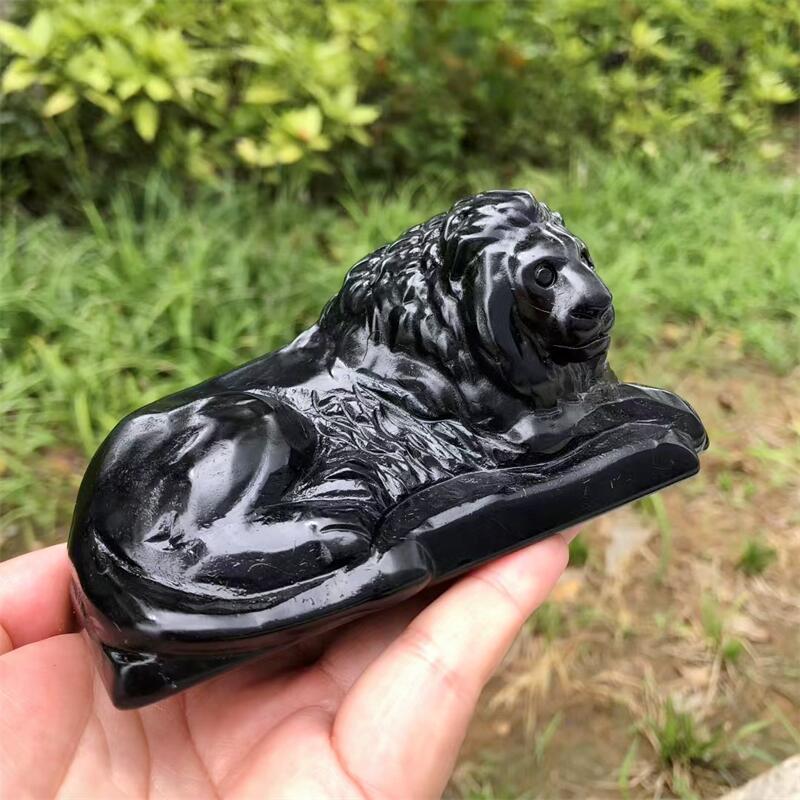 Doğal Siyah Obsidyen Aslan Oym - Art Craft Lion incelemesi ve fiyatı