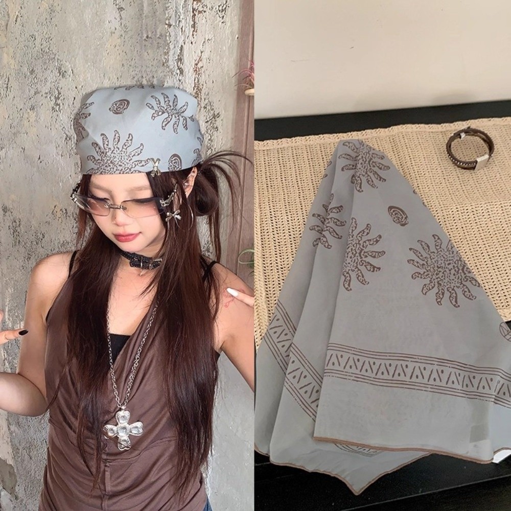 Retro Çiçek Kare Başörtüsü Y2K - Art And Craft Hair incelemesi ve fiyatı