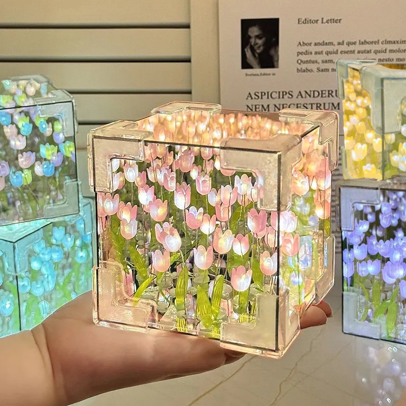 DIY lale ayna küp lamba simüla - Art Craft Mirror incelemesi ve fiyatı