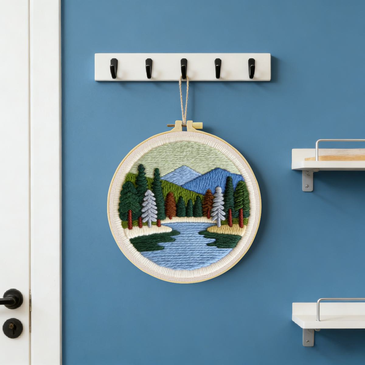 20X20CM/7.87 inç Manzara Desen - Punch Needle Kit incelemesi ve fiyatı