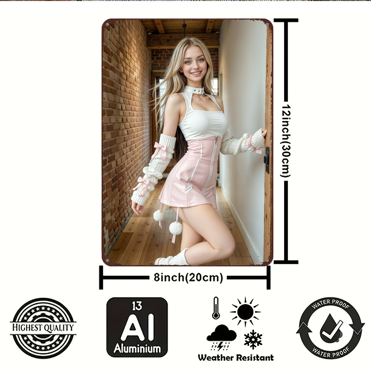 2D Vintage Metal Tabela, Düz D - Art And Craft Studio incelemesi ve fiyatı